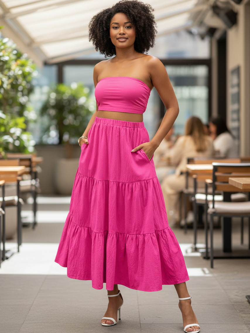 The Solana Pleated Swing Skirt