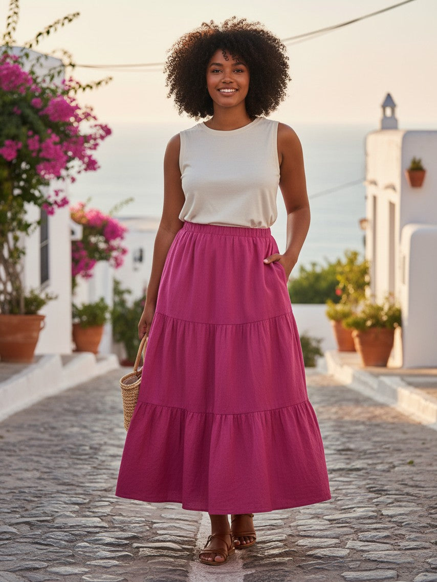 The Solana Pleated Swing Skirt
