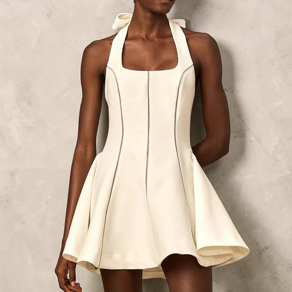 The Celeste Bow Halter Dress