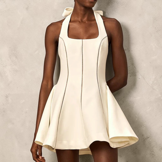 The Celeste Bow Halter Dress