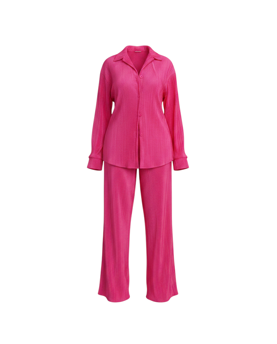 The Serena Wide-Leg Lounge Set in Pink-01 | Lavishly Me