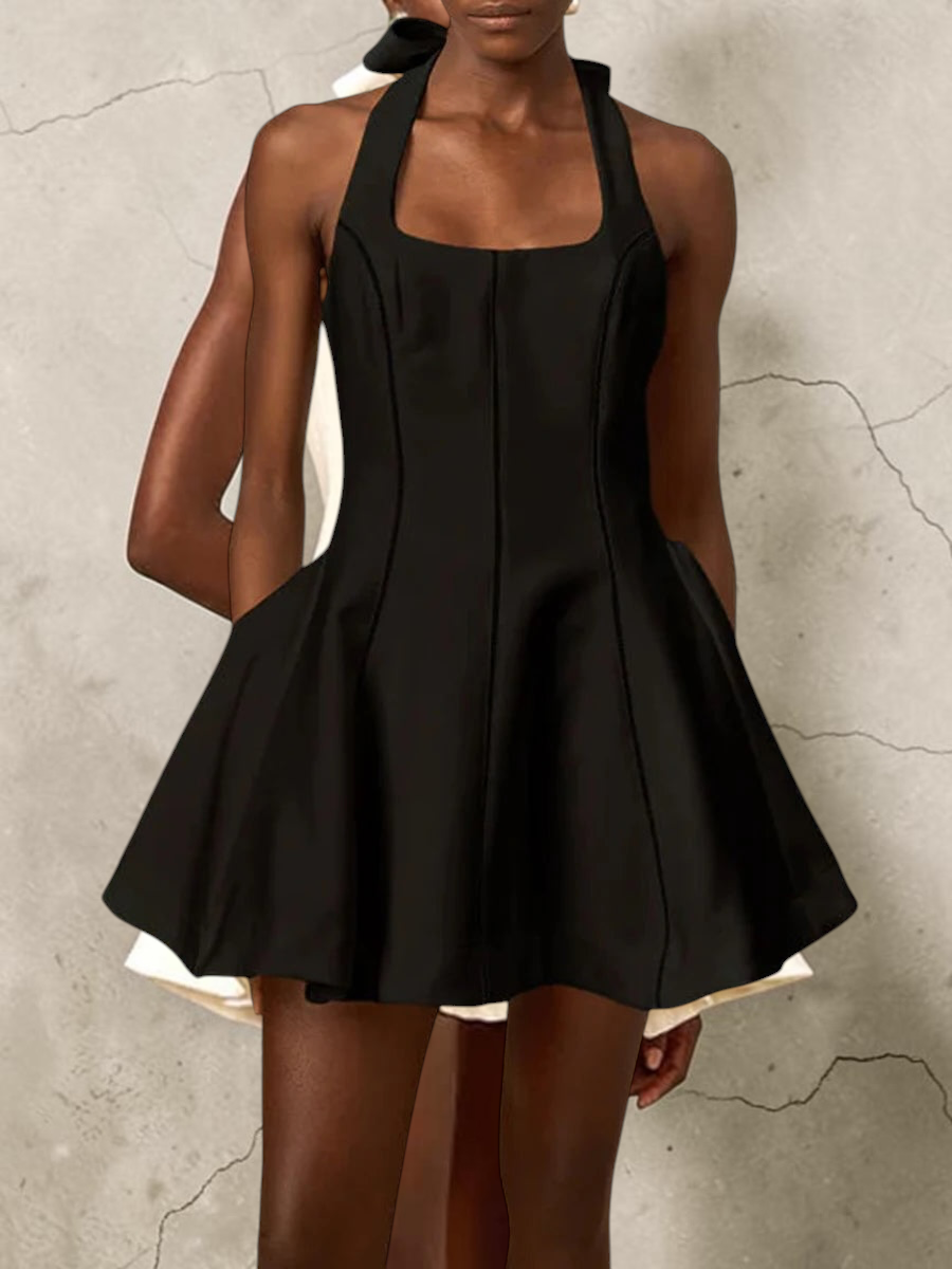 The Celeste Bow Halter Dress