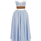 The Riviera Striped Maxi Skirt Set in Blue | Lavishly Me