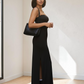 The Onyx Strapless Bodycon Maxi Dress in black | Lavishly Me