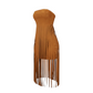 The Sahara Tassel Crop Top in Chocolate | Lavishly Me