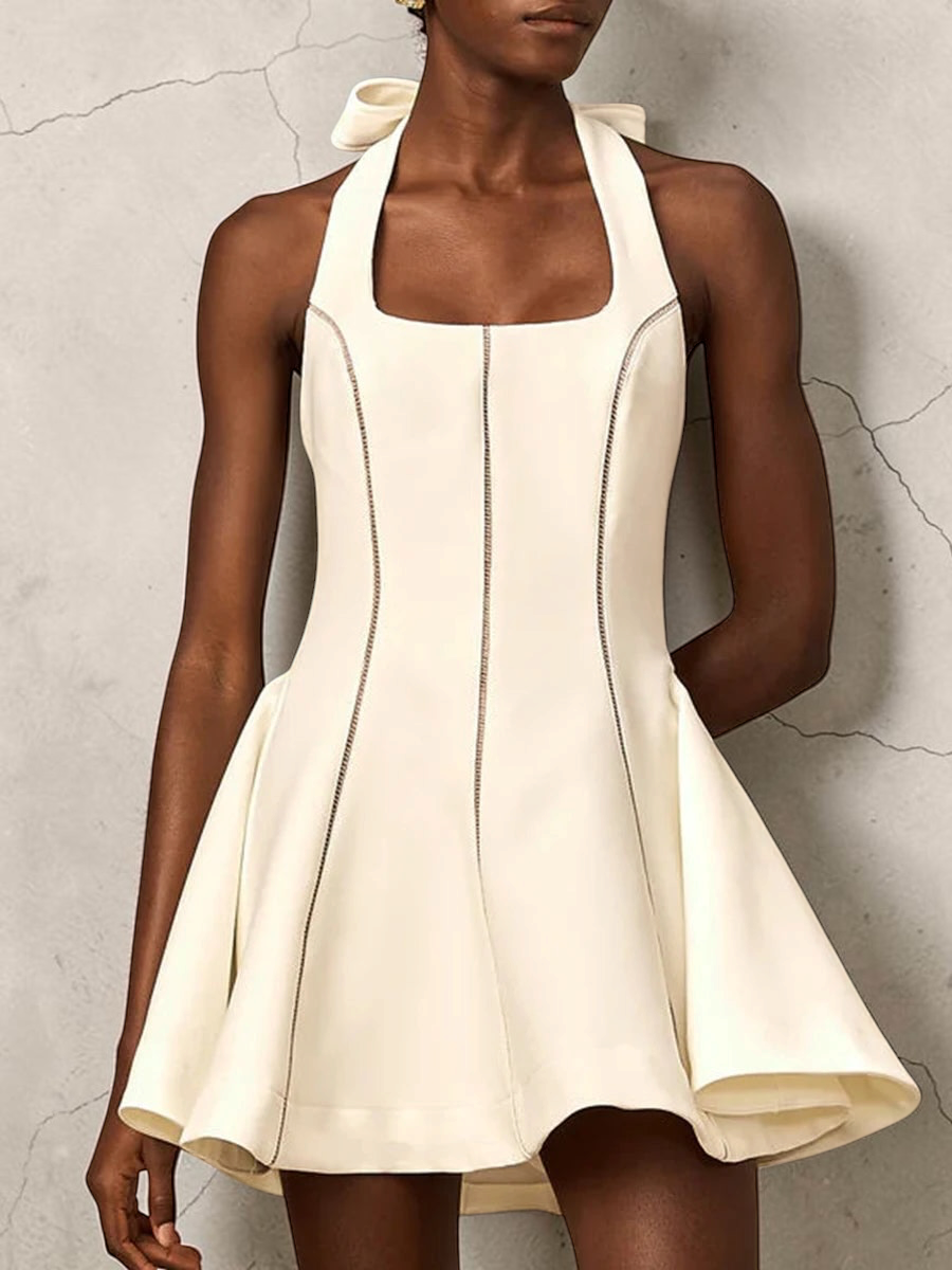 The Celeste Bow Halter Dress