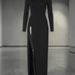 The Alessia High-Slit Maxi Dress in black | Lavishly Me