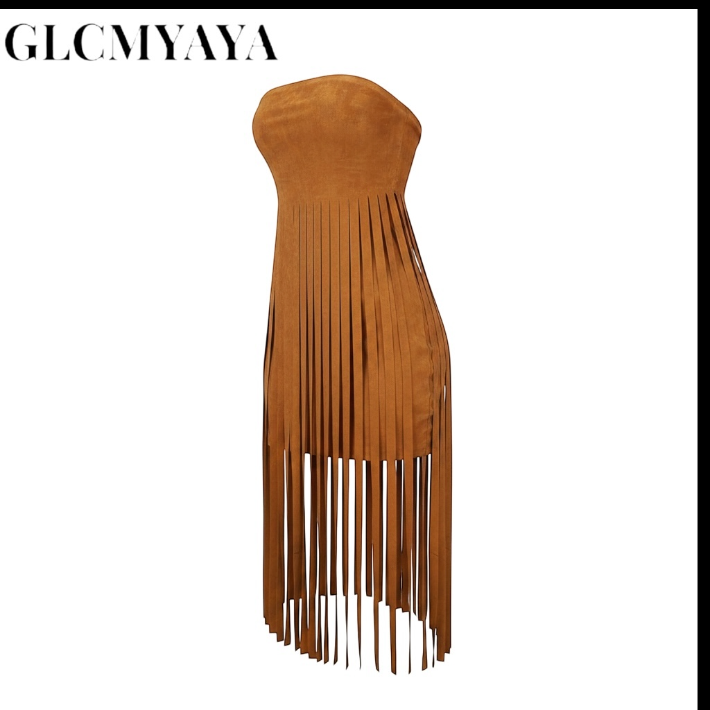 The Sahara Tassel Crop Top in Chocolate | Lavishly Me