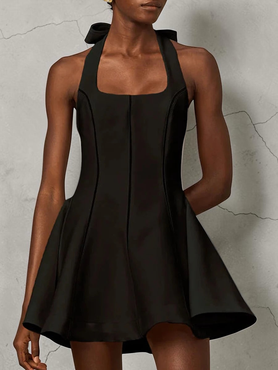 The Celeste Bow Halter Dress