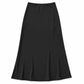 Lavishly Me black satin maxi skirt with a fluid, minimalist silhouette and elegant flowing drape.