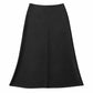 Lavishly Me black satin maxi skirt with a smooth, flowing silhouette and minimalist design.
