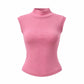 Lavishly Me Sloane sleeveless turtleneck top in a soft pink ribbed knit fabric with a slim, feminine fit.